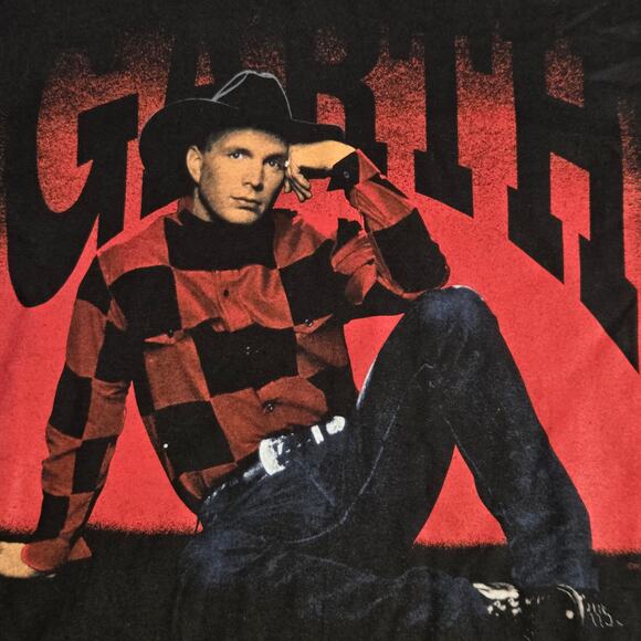 Vintage 1993 Garth Brooks Tour T-Shirt Hanes Beefy-T USA Black Large - Picture 2 of 12